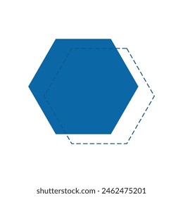 hexagon geometric icon with dotted lines illustration design