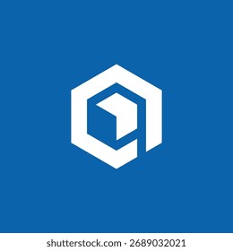 Hexagon Geometric Initial Letter A Arrow Up Logo Design Vector Template
