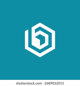 Letra inicial geométrica hexagonal B Flecha hacia arriba Diseño de logotipo Plantilla de Vector