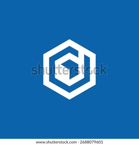 Hexagon Geometric Initial Letter D Arrow Logo Design Vector Template