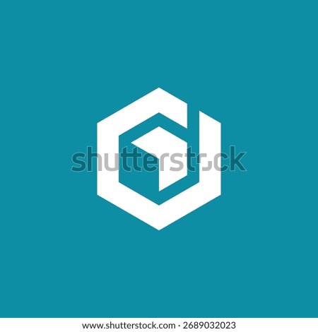 Hexagon Geometric Initial Letter D Arrow Up Logo Design Vector Template