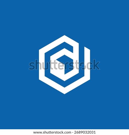 Hexagon Geometric Initial Letter D Arrow Up Logo Design Vector Template