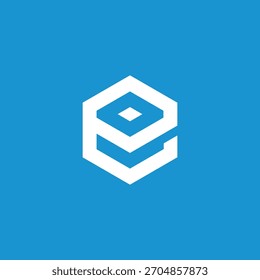 Hexagon Geometric Initial Letter E Logo Design Vector Template