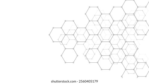Hexagon geometric on a white background. Geometric abstract background with simple Hexagon elements.	