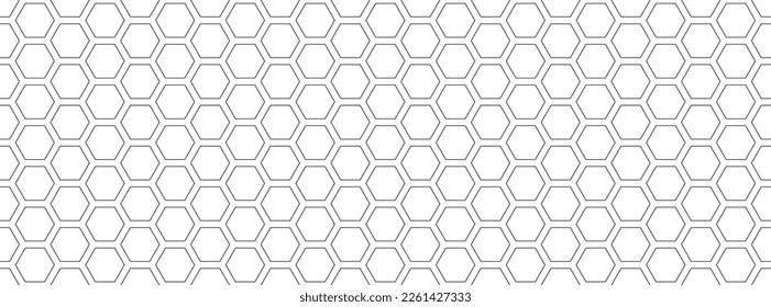 hexagongeometrisches Muster. nahtloser Hexenhintergrund. abstrakte Honigwabenzelle. Vektorgrafik. Design für die Hintergrundanzeige, Flyer und Honig, Stoff, Kleidung, Textur, Stoffmuster