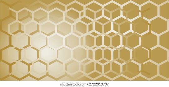 Composición de plano geométrico hexagonal con gradación de color marrón dorado como inspiración para el diseño de fondo