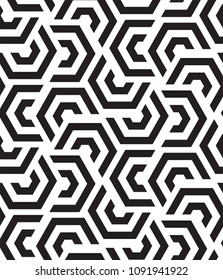HEXAGON GEOMETRIC SEAMLESS VECTOR PATTERN. MODERN STYLISH TEXTURE.