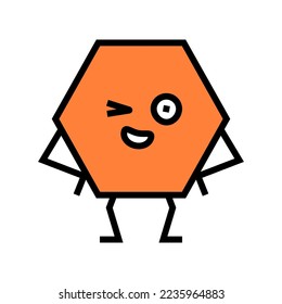 hexagon geometric shape character color icon vector. hexagon geometric shape character sign. isolated symbol illustration