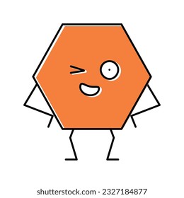 hexagon geometric shape character color icon vector. hexagon geometric shape character sign. isolated symbol illustration