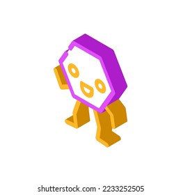 hexagon geometric shape character isometric icon vector. hexagon geometric shape character sign. isolated symbol illustration