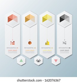 Hexagon Geometric Shape Infographic Design Template