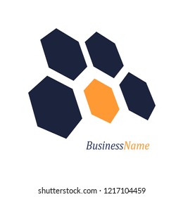 Hexagon geometric shape. Minimal abstract emblem template.