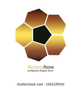 Hexagon geometric shape. Minimal abstract emblem template.