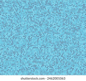 Hexagon geometric shapes background. Bold rounded hexagons mosaic cells with padding and inner solid cells. Blue color tones. Small hexagon shapes. Seamless pattern. Tileable vector illustration.