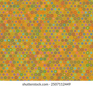 Hexagon geometric shapes background. Geometric elements of varied style and color. Hexagon shapes. Tileable pattern. Seamless background. Beautiful vector illustration.