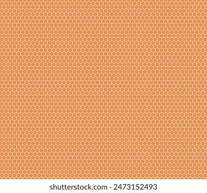 Hexagon geometric shapes background. Pumpkin color on matching background. Rounded stacked hexagons mosaic pattern. Small hexagon geometric shapes. Seamless pattern. Tileable vector illustration.