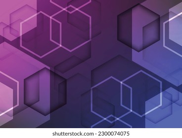 Hexagon geometric technology abstract background. Graphic for signal connection online and futuristic internet concept.