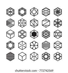 hexagon geometric vector icon , ornament