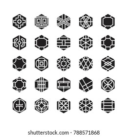 hexagon geometric vector icon , ornament