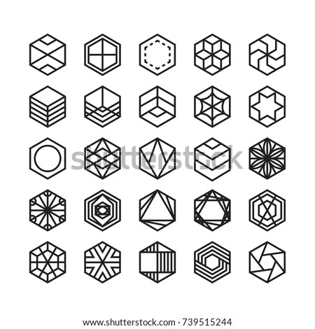 hexagon geometric vector icon , ornament