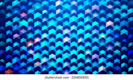 Hexagon Geometrical Pattern Looks Like Arrows Pointing Up. Isometric Shapes Mosaic. Blue Technology Pattern Design. Vector Illustration.