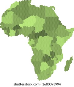 Hexagon Geometry Africa map.All elements are separated in editable countries. Vector illustration EPS10.