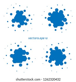 hexagon geometry multi scale splatter flat icon