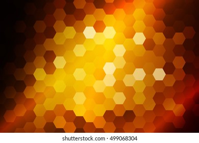hexagon geometry pattern. fire color. disco style, vector illustration. for design flyer, banner, wallpaper