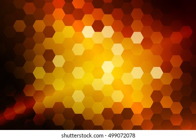 hexagon geometry pattern. fire color. disco style, vector illustration. for design flyer, banner, wallpaper