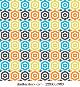 hexagon geometry. Seamless pattern background full color