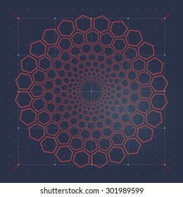 Hexagon geometry space hud disk 