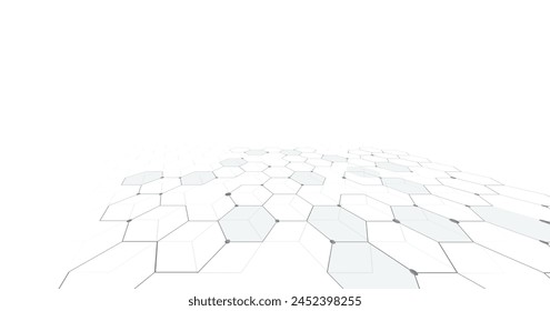 Estructura de geometría hexagonal sobre fondo blanco. Fondo Abstractas con Elementos hexagonales simples. 