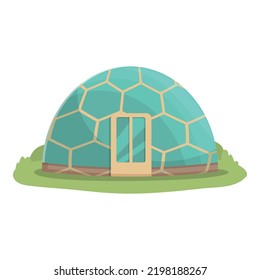 Hexagon glamping icon cartoon vector. Tent house. House nature