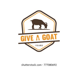 Hexagon Goat Milk Company Logo Vintage