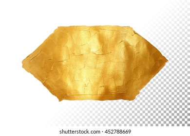 Hexagon gold texture. Vector golden hand painted smear stroke stain. Abstract art background. Foil glittering banner.