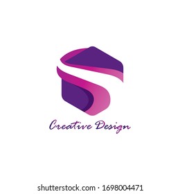 Hexagon gradient awesome creative  logo design template
