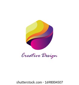 Hexagon gradient awesome creative  logo design template