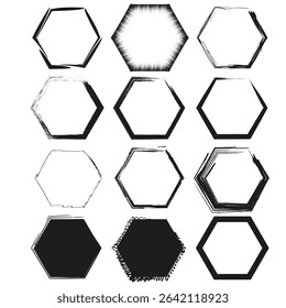 Hexagon gradient icon. Geometric shape pattern. Abstract vector form. Light to dark contrast.