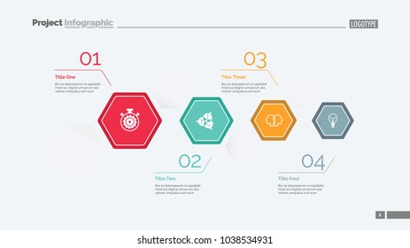 Hexagon graphic chart slide template. Business data. Graph, diagram, design. Creative concept for infographic, report. Can be used for topics like fields, company stricture, system