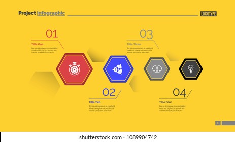 Hexagon graphic chart slide template. Business data. Graph, diagram, design. Creative concept for infographic, report. Can be used for topics like fields, company stricture, system