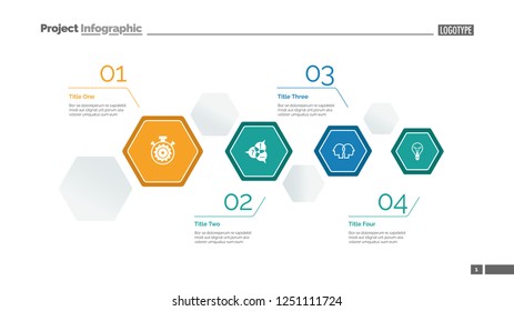 Hexagon graphic chart slide template. Business data. Graph, diagram, design. Creative concept for infographic, report. Can be used for topics like fields, company stricture, system