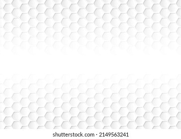 Hexagon gray shadow on white background, Abstract color texture or honeycomb design leave empty space in middle used make wallpaper cover, poster or website advertising.