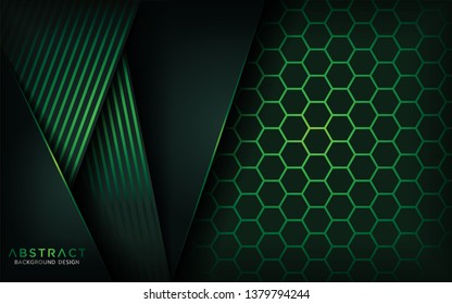 hexagon green background with 3d overlap