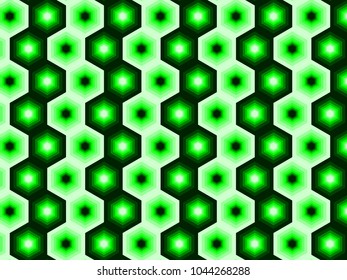 Hexagon green color block background