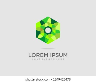 Hexagon green logo vector