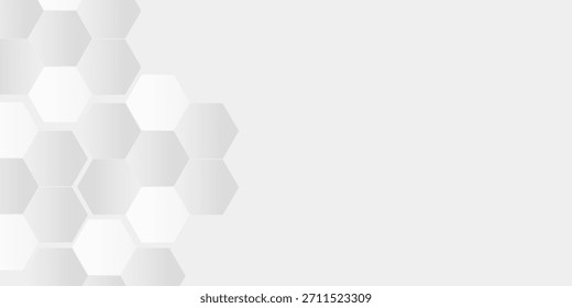 Hexagon grey and white on grey dominated background. Digital hexagon design. Suitable for presentation, banner, brochure, layer, invitation, backdrop.