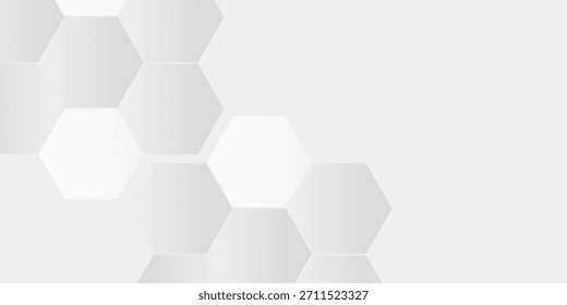 Hexágono cinza e branco no fundo cinza dominado. Design de hexágono digital