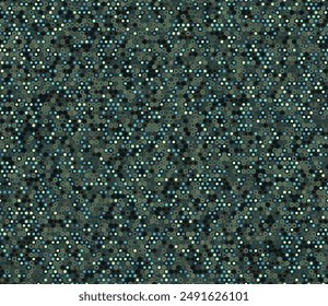 Hexagon grid background. Geometric elements of varied style and color. Small hexagon shapes. Tileable pattern. Seamless background. Vibrant vector illustration.