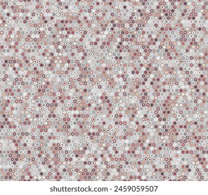 Hexagon grid background. Geometric shapes of varied style and color. Small hexagon geometric shapes. Tileable pattern. Seamless background. Vibrant vector illustration.