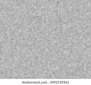 Fondo de cuadrícula hexagonal. Patrón de mosaico de hexágonos apilados. Tonos de color gris. Pequeñas Formas hexagonales. Patrón de mosaico. Ilustración vectorial sin costuras.